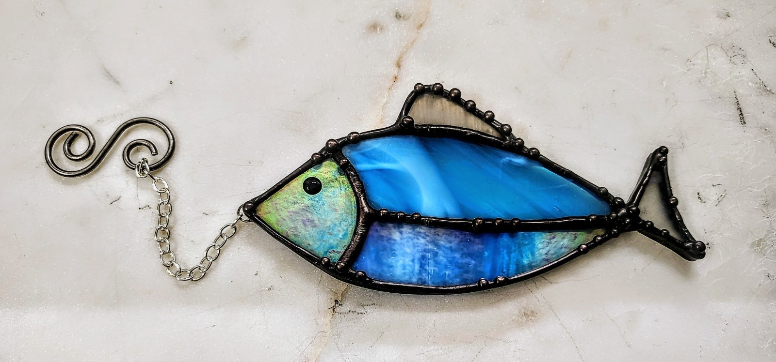 stained glass fish suncatcher