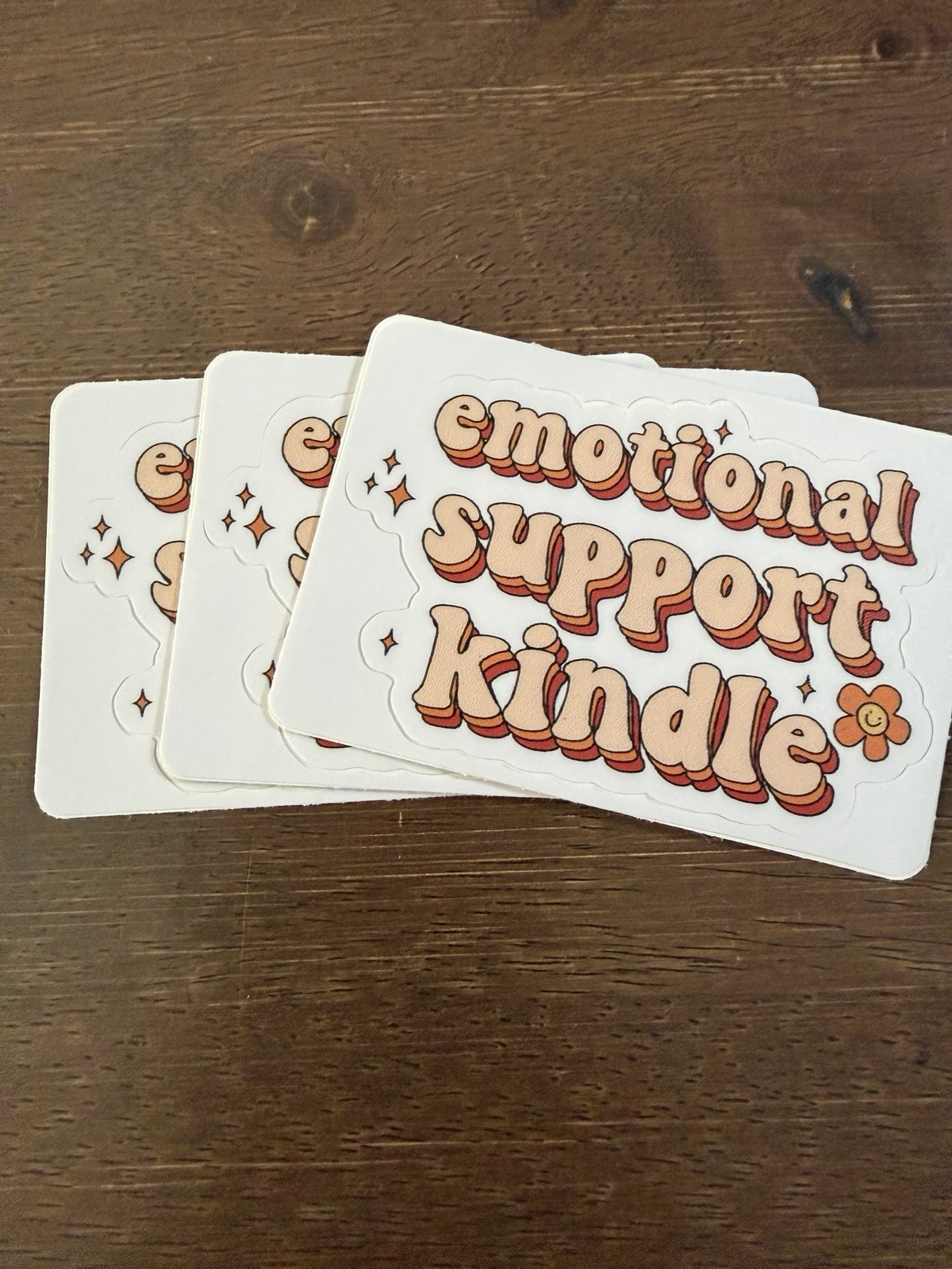 3 pk Emotional Support Kindle Book Sticker – Cute Reading Decals for Laptop