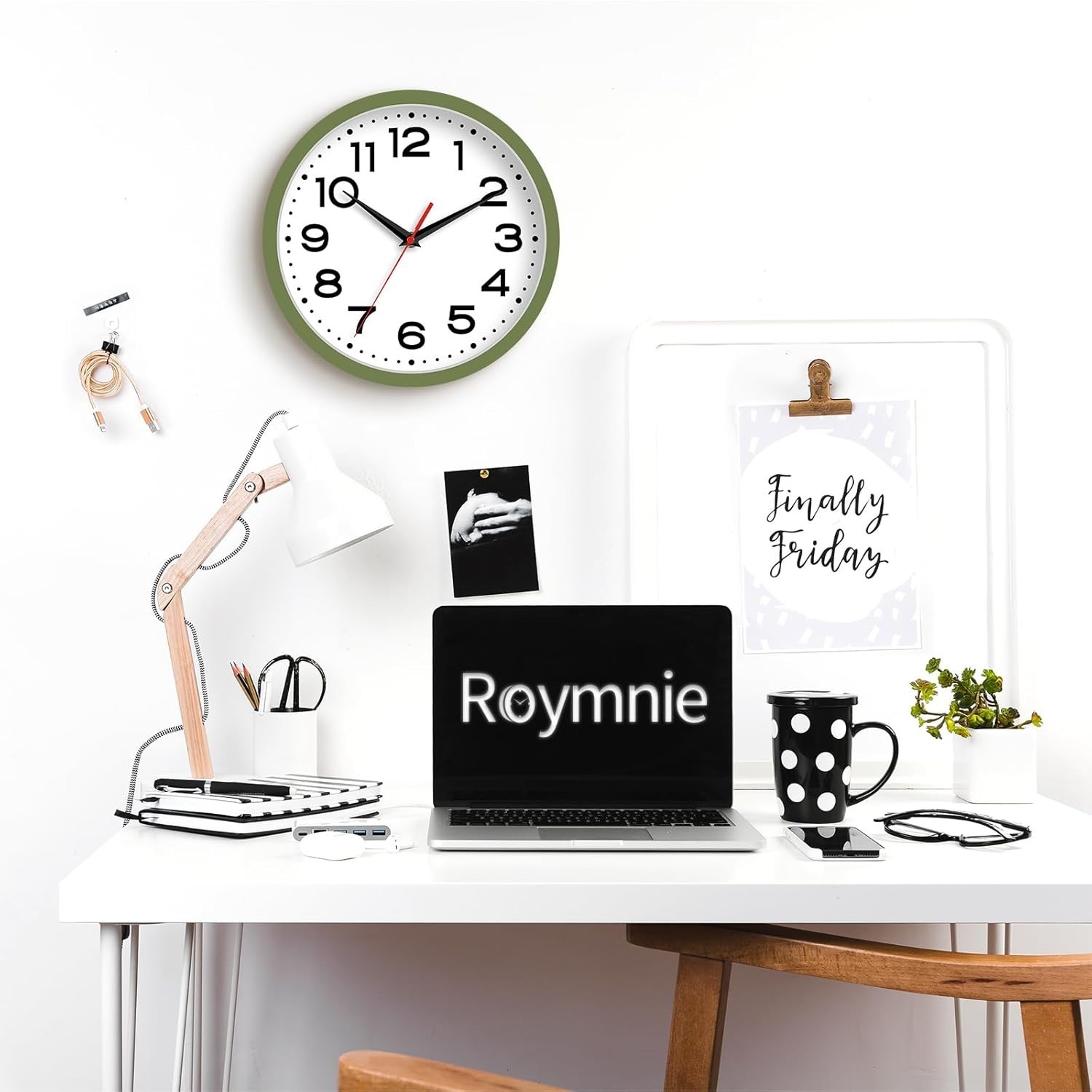 Classic 8-Inch Analog Clock – Silent & Non-Ticking for Peaceful Living Spaces