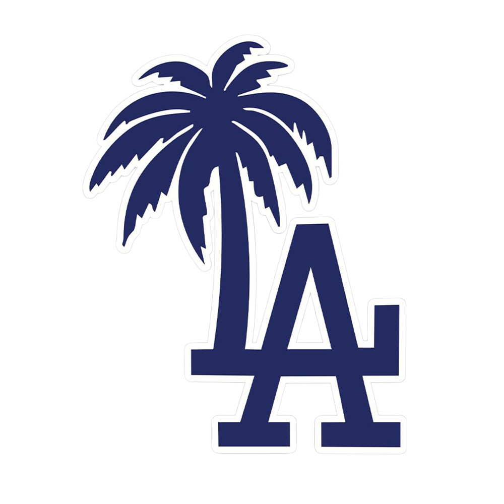 LA Dodgers Letters Sticker with Blue Palm 4.5″W x 6″H