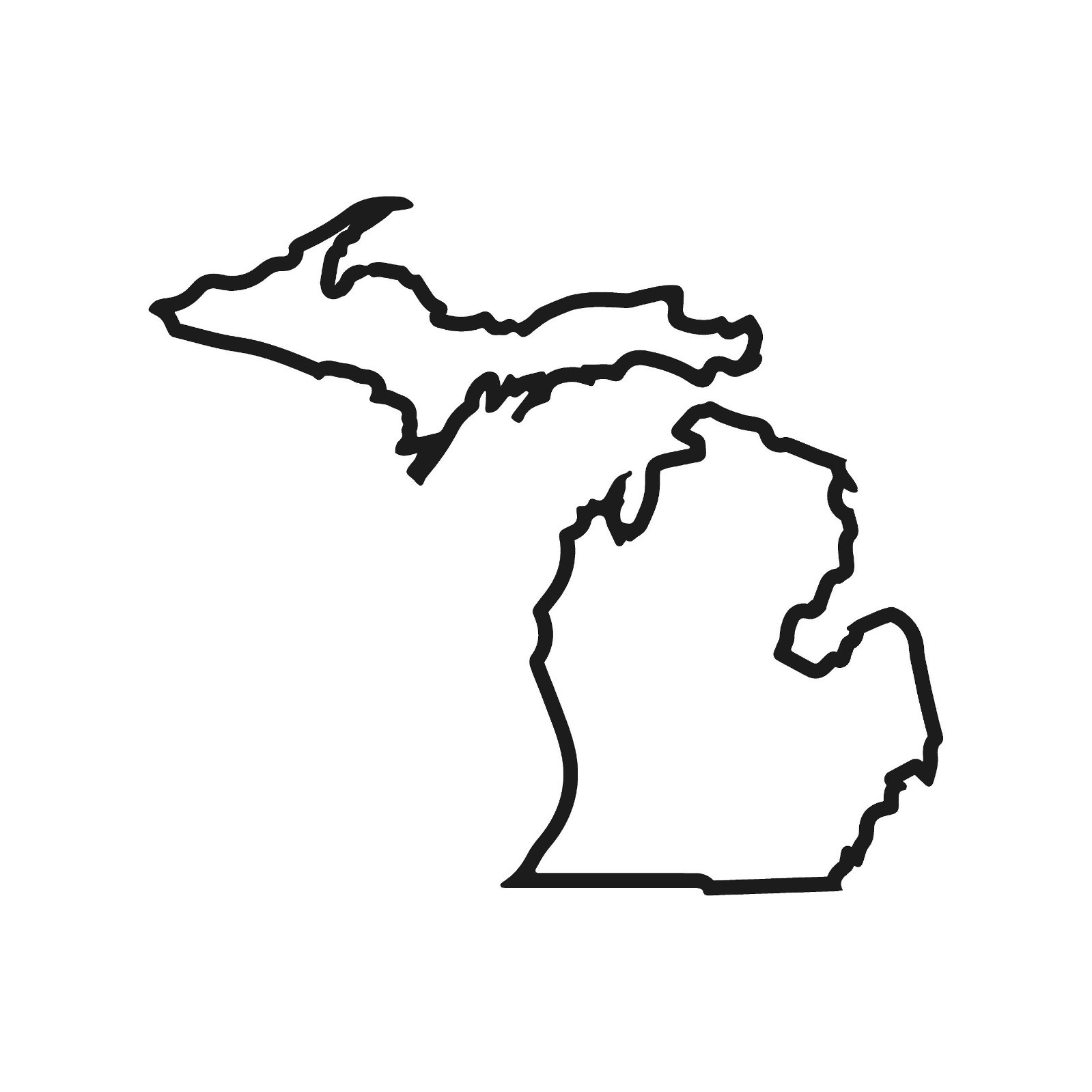 Michigan Outline Vinyl Decal Hallow State Line shape sticker