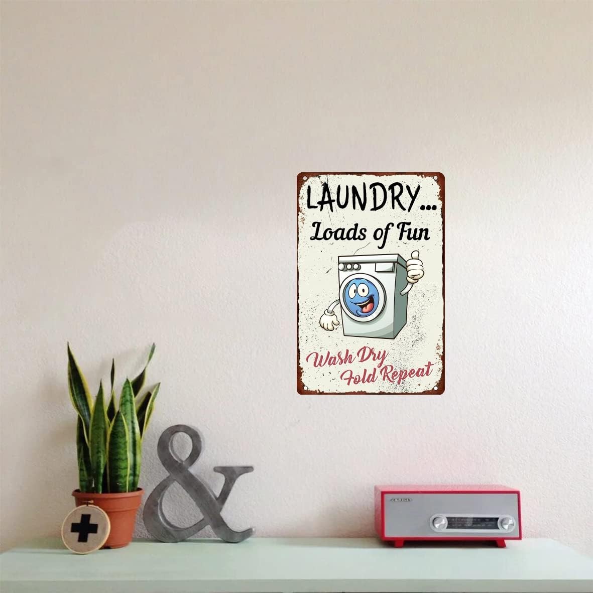 Laundry 8×12 Inch Modern, Contemporary Funny Laundry & Bathroom Tin Metal Signs