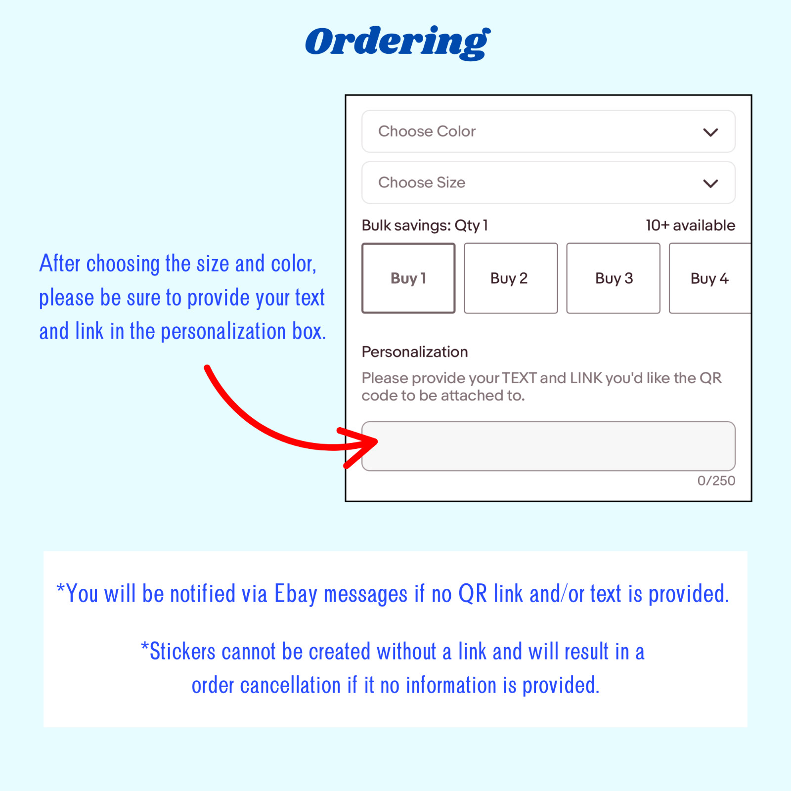 Custom QR Code sticker Personalized Text Business Website