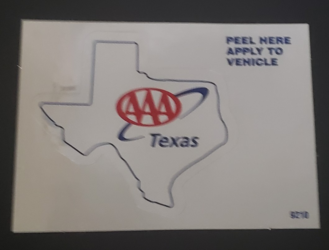 AAA Texas Car Window Windshield Decal Sticker American Automobile Association