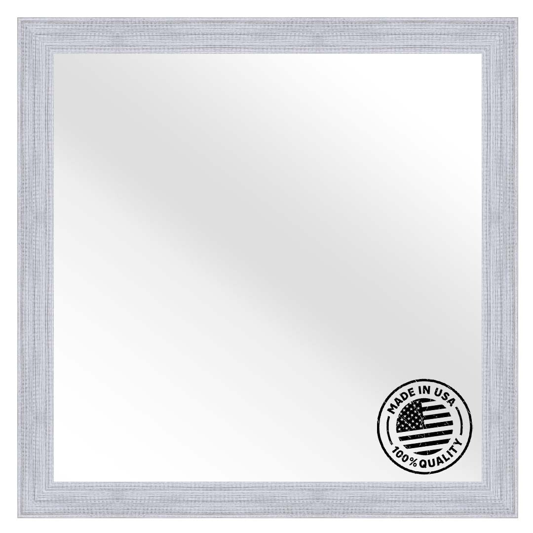 Mirror and Frame Handmade Prismis Rectangular Mirror Gray White Finish Modern