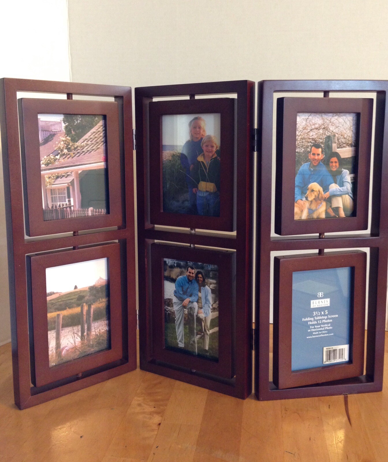 Burnes of Boston Folding Tabletop Photo Frame Holds 12 Photos