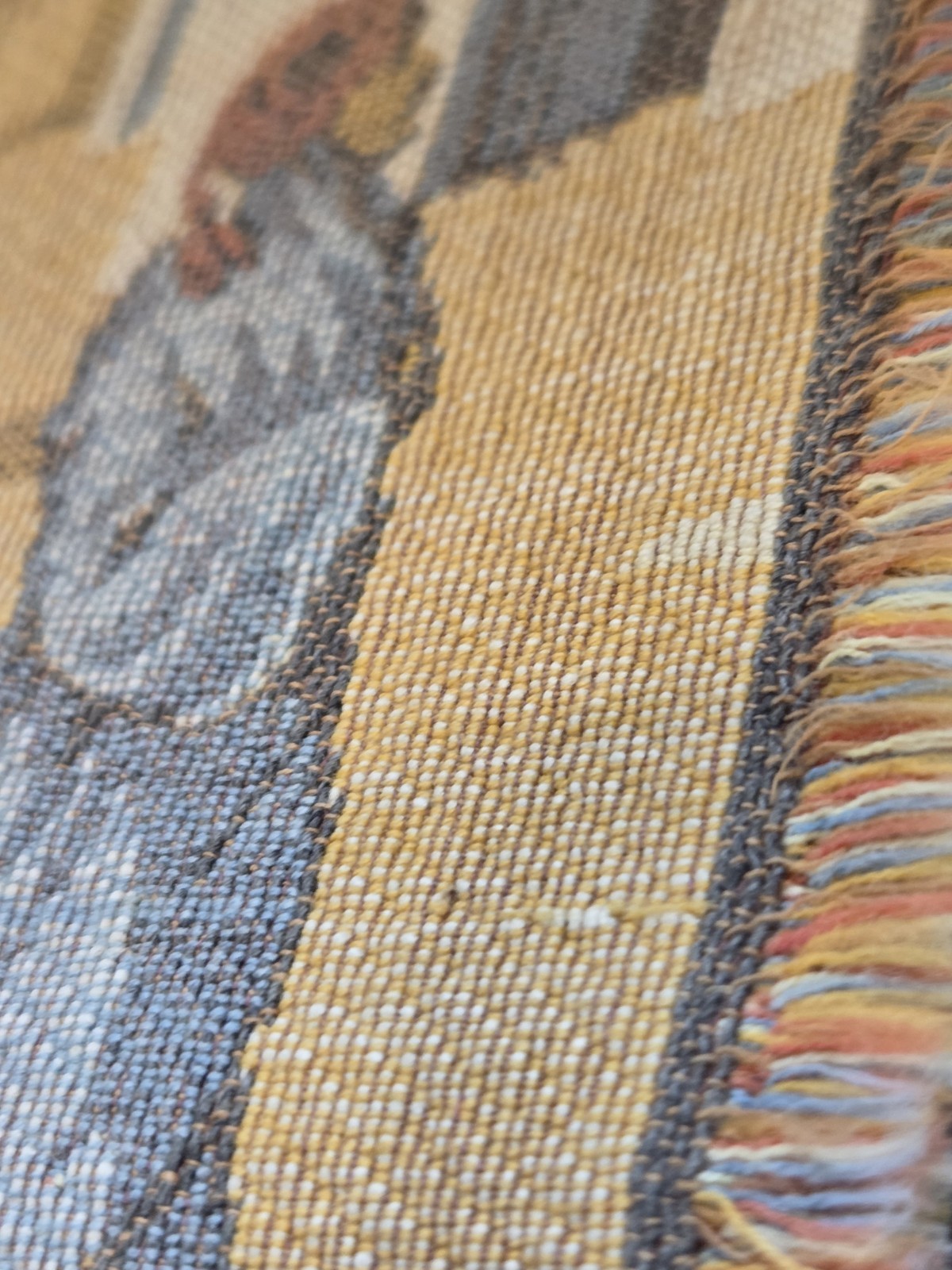 Woven Belgian Wall Tapestry Arabian Market Street Scene 57″x20″ Vintage