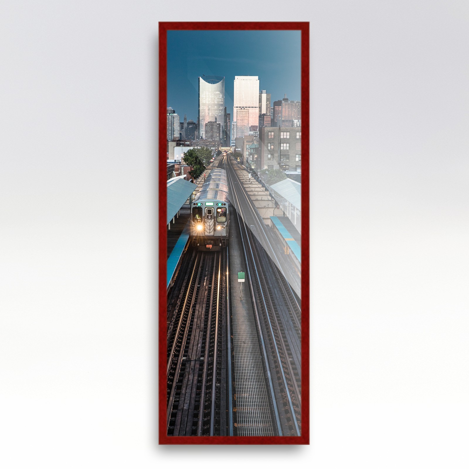 5×15 In Frame Red Real Wood Picture Frame Width 0.75 inches | Interior Frame Dep