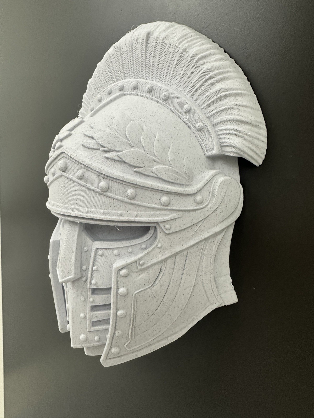 Medieval Knight Helmet Wall Decor Gothic Armor Mask Crusader Style Plaque 9”