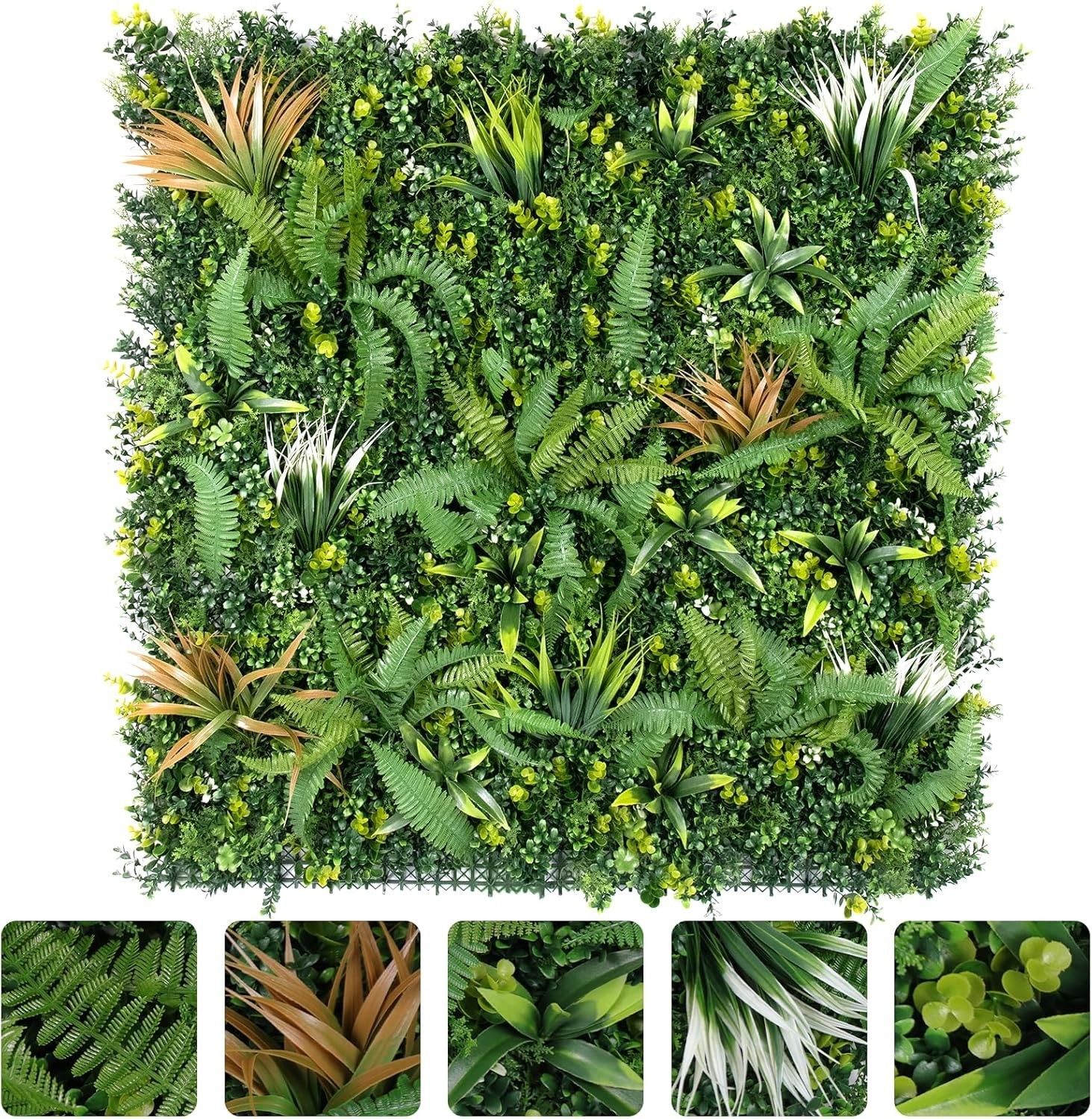 3 Pack 40×40 in Faux Greenery UV Resistant Privacy Fence Screen Faux Wall Panel