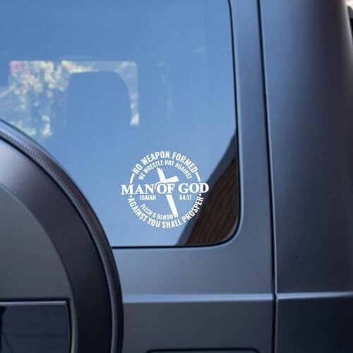 Man of God – Christian Jesus Cross Bible Verse Car Vinyl Decal Bumper Sticker