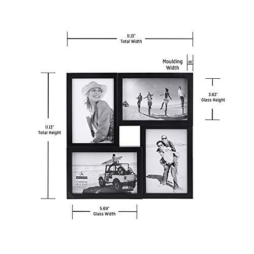 4×6 4-Opening Matted Collage Picture Frame, Displays Four 4×6 Pictures