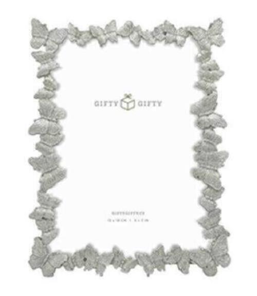 GIFTY GIFTY Silver Butterfly Photo Frame / 5×7 in | for Vertical and