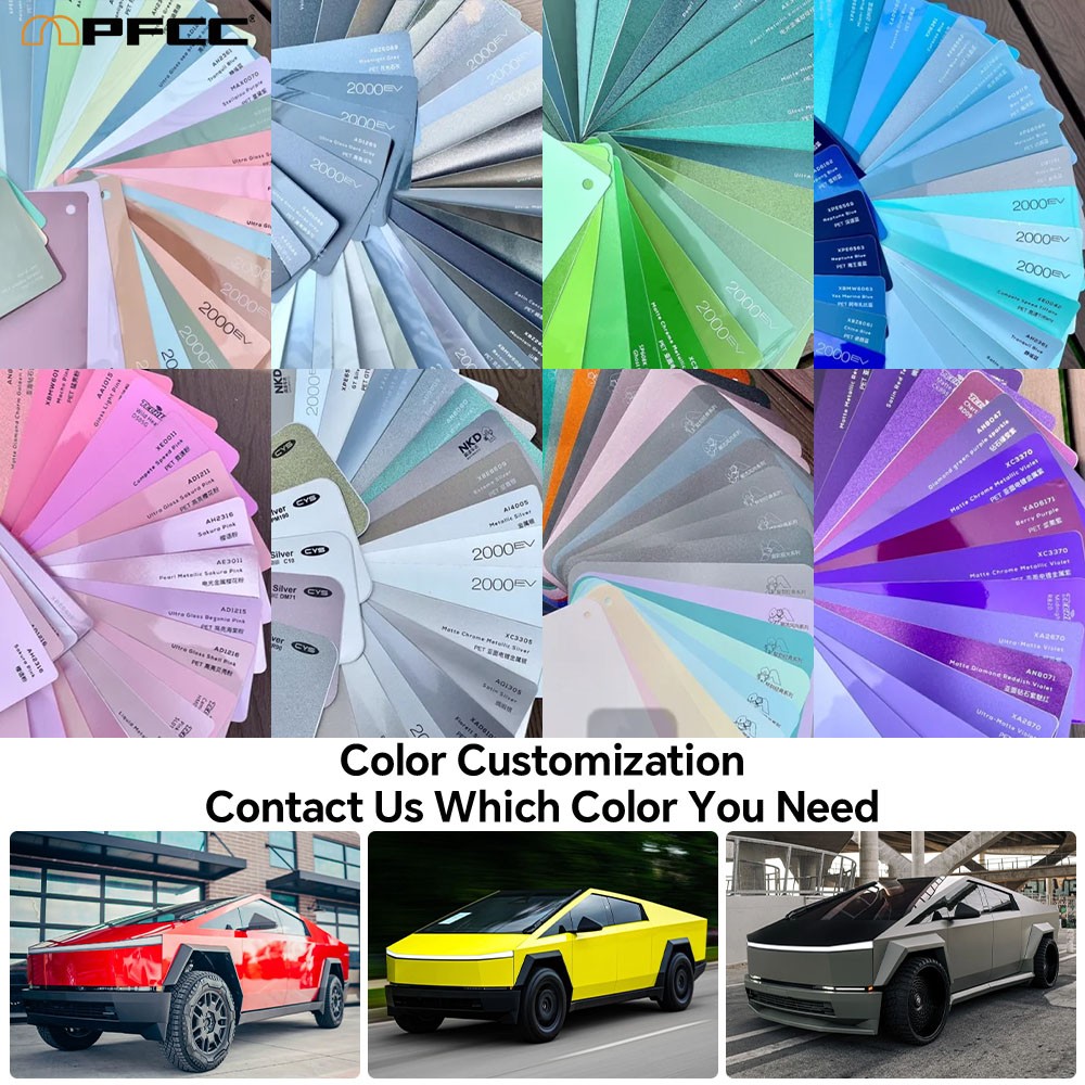 Tesla Cybertruck DIY PreCut PPF Paint Protection Film Wrap Color Change Aurora