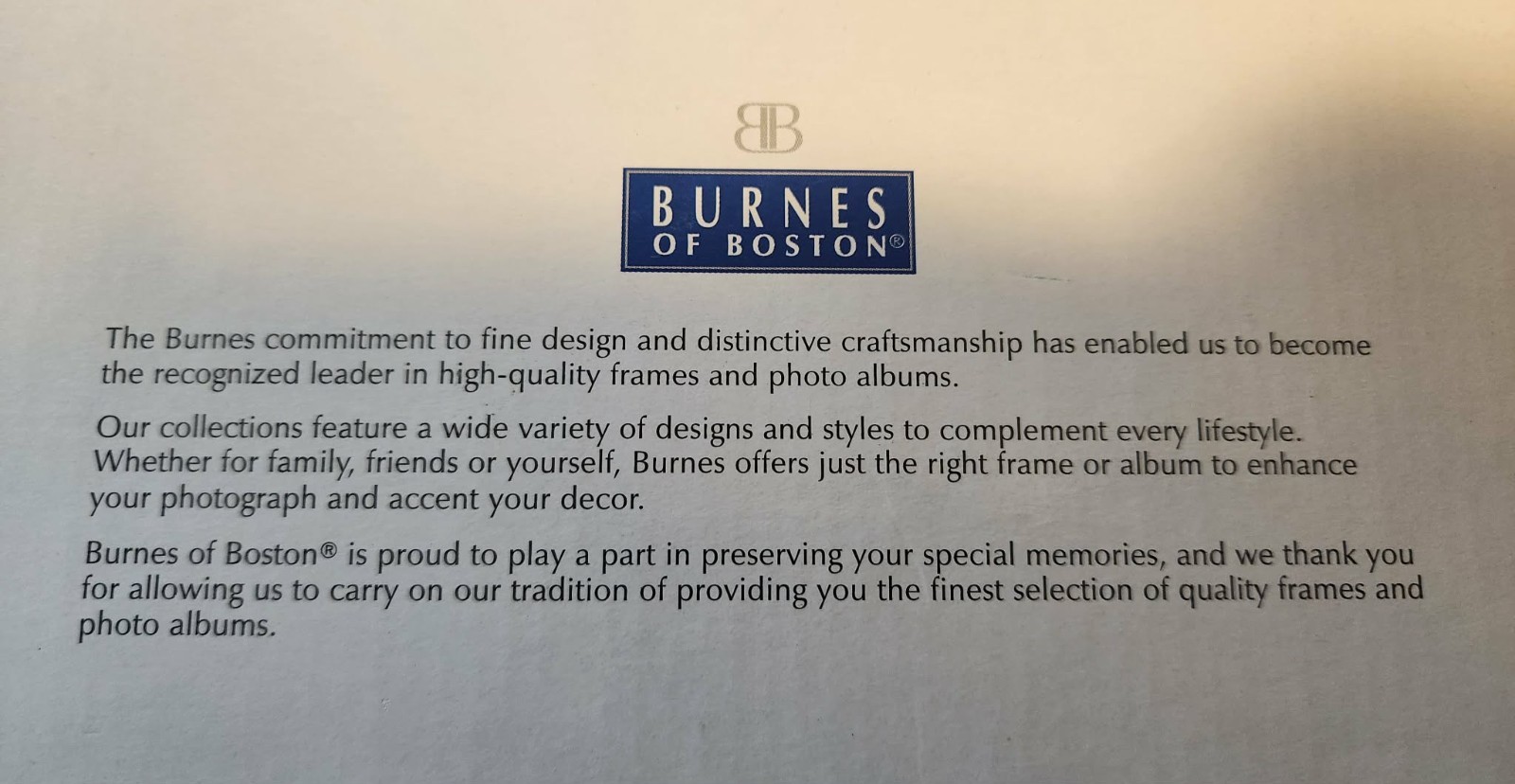 New Burnes of Boston 4×12 Panoramic Photo Photograph Picture Frame