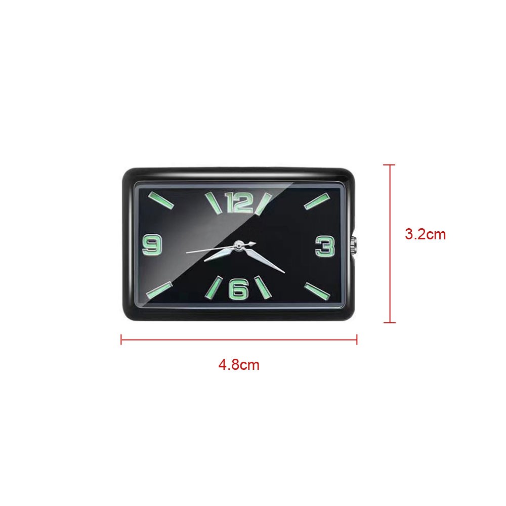 Mini Quartz Analog Watch Stick-On Clock Luminous Watch For Car Motorcycle Home