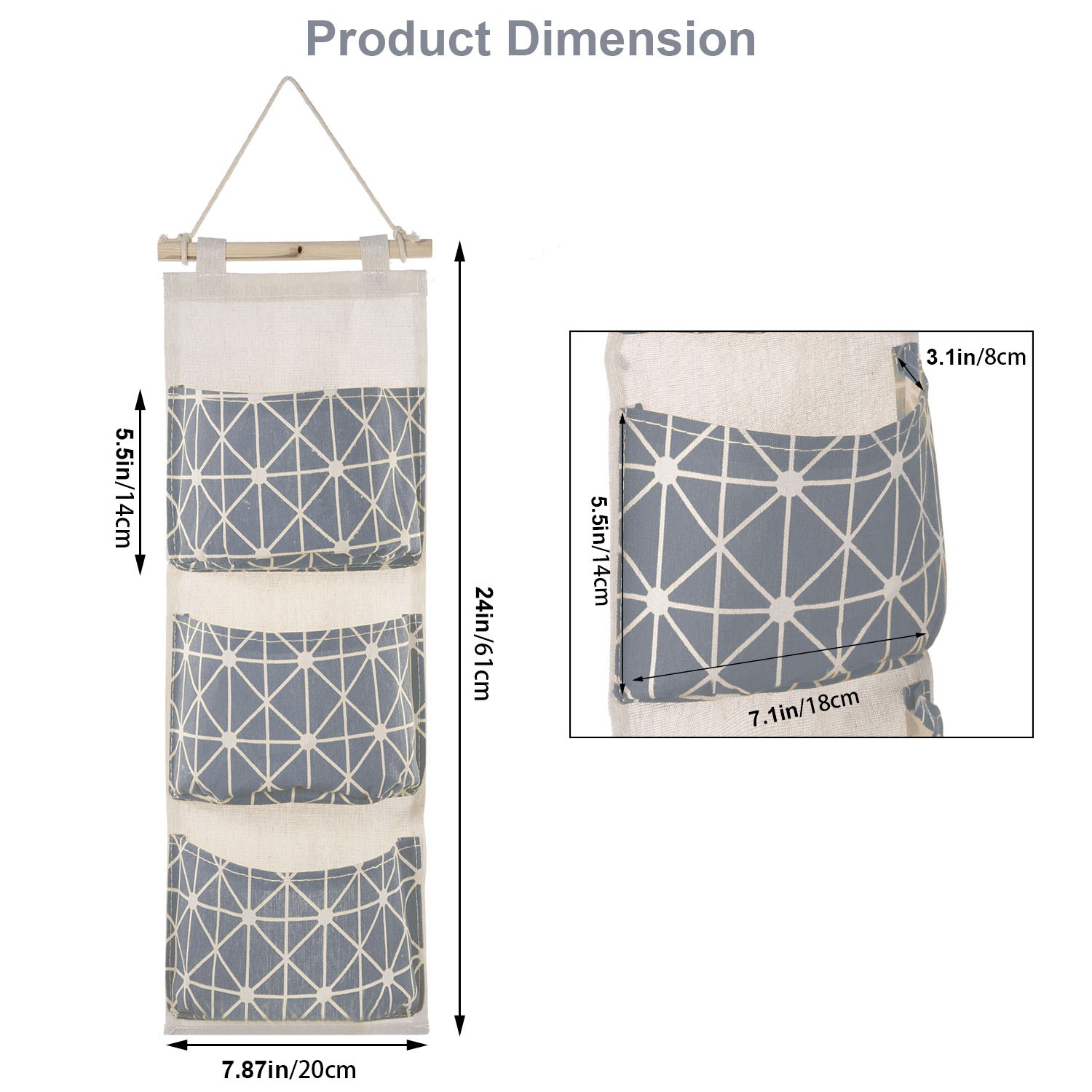 1Pc Wall Mounted Storage Bag Door Closet Hanging Storage Bag Organizer Waterproo