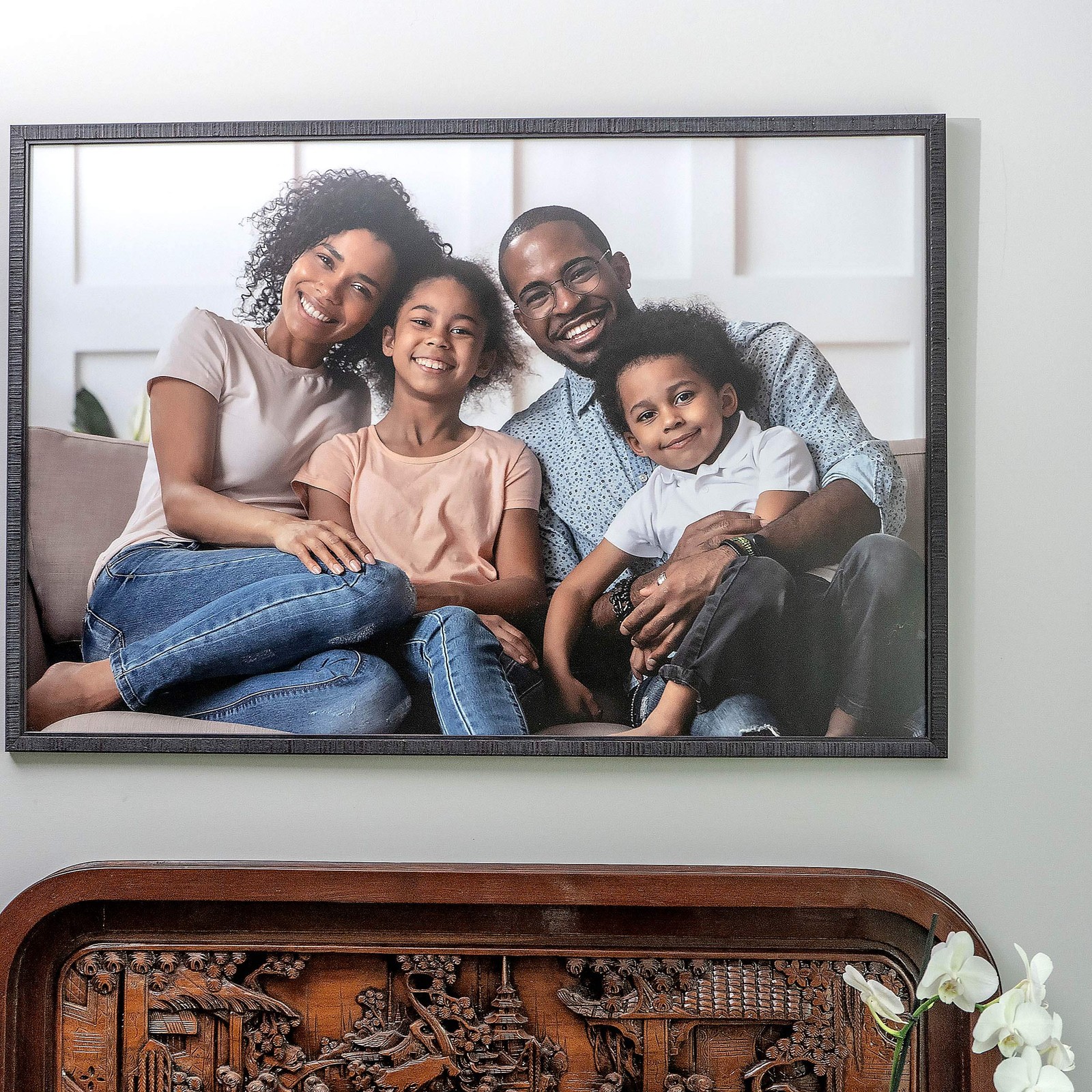 12×20 Frame Brown Picture Frame Modern Photo Frame UV Acrylic, Acid Free Backer