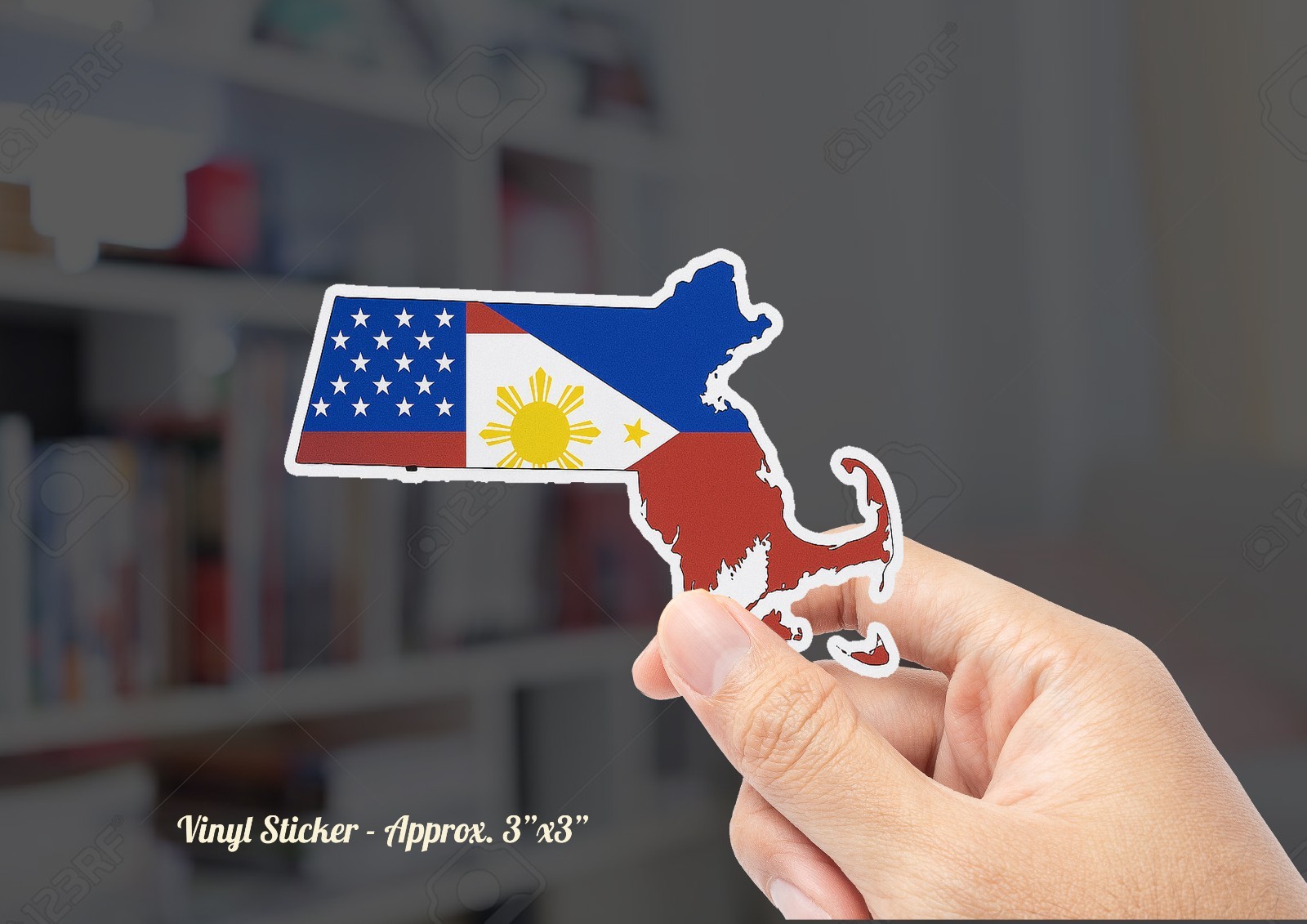 Filipino American State Flag Vinyl Sticker – Choose Your Home State