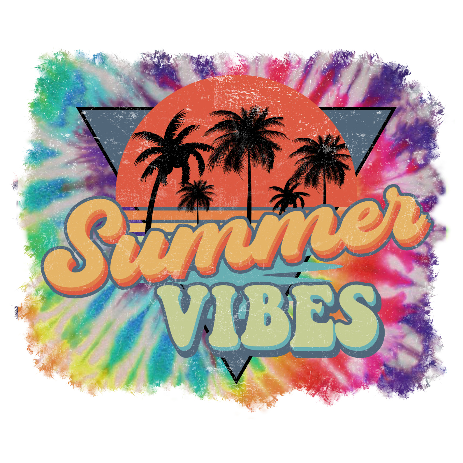 SUMMER VIBES Sublimation Print Ready to Press, Heat Transfer PICK YOUR SIZE
