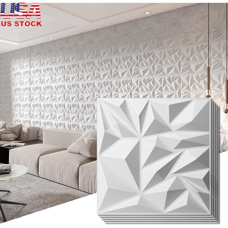 3D Wall Panels DIY Accent Decor Easy Installation Water-Resistant Home Office US