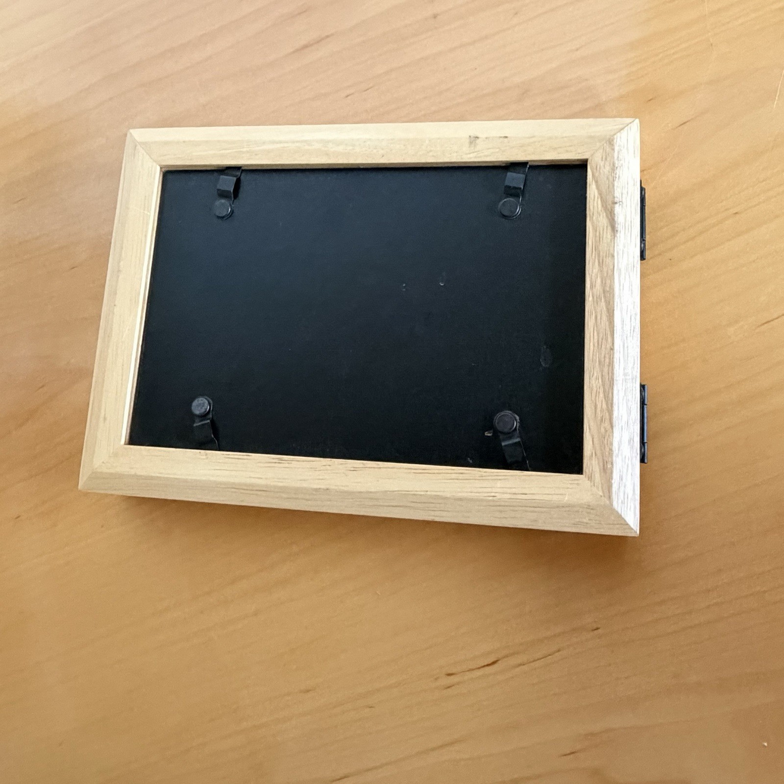 Hinged Double Picture Frame Wood Holds Two Photos Folding Display Wooden Natural