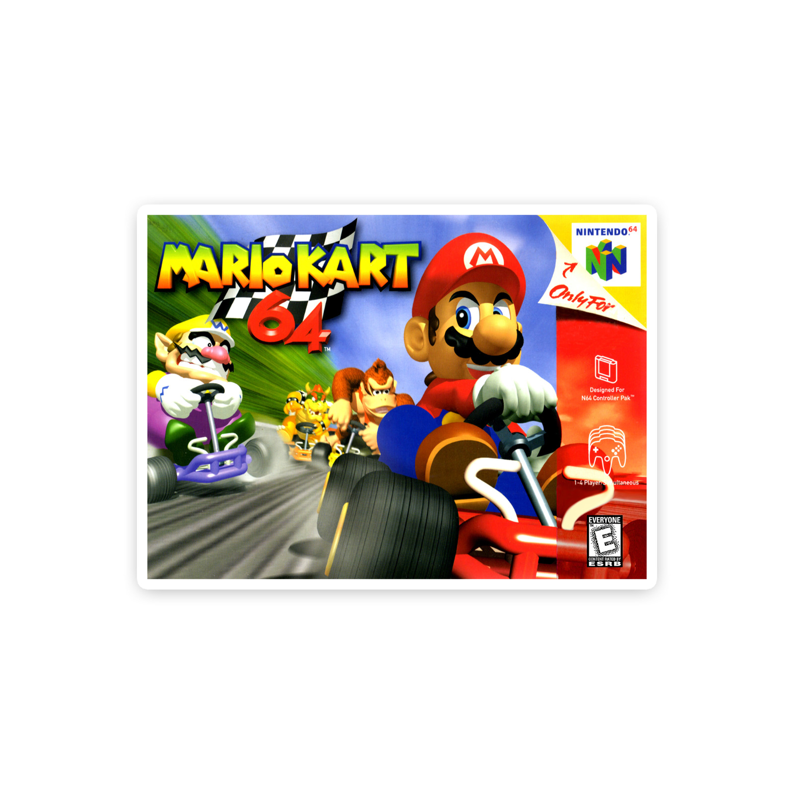 Mario Kart Sticker 4 Inch Vinyl Decal Nintendo 64 Retro Console Gaming