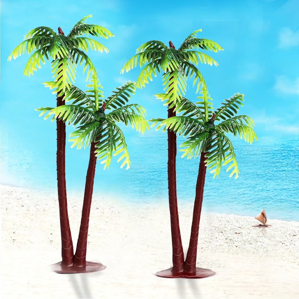 10pcs Plastic Palm Tree Model Trees – Miniature Palm Trees: Fake Plastic Tree…
