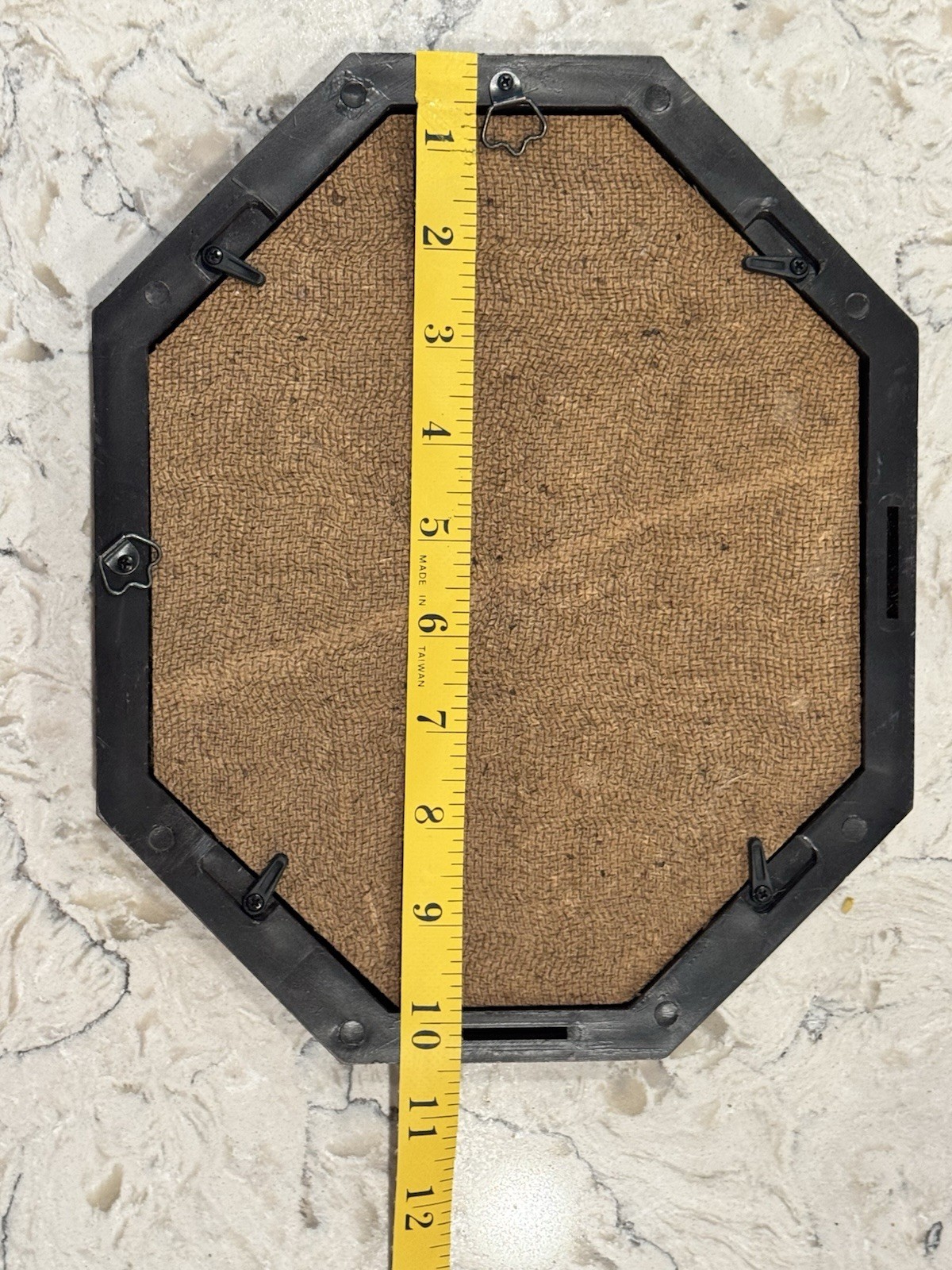 Vintage Octagon Wood Frame Plaque Rustic Farmhouse Cottagecore Wall Decor 1990s
