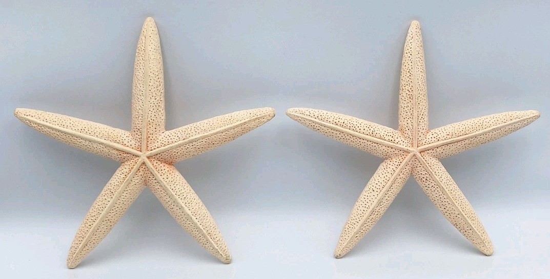 Finger Starfish 9″ Textured Plaster Cement Beach Costal Nautical Decor *Set Of 2