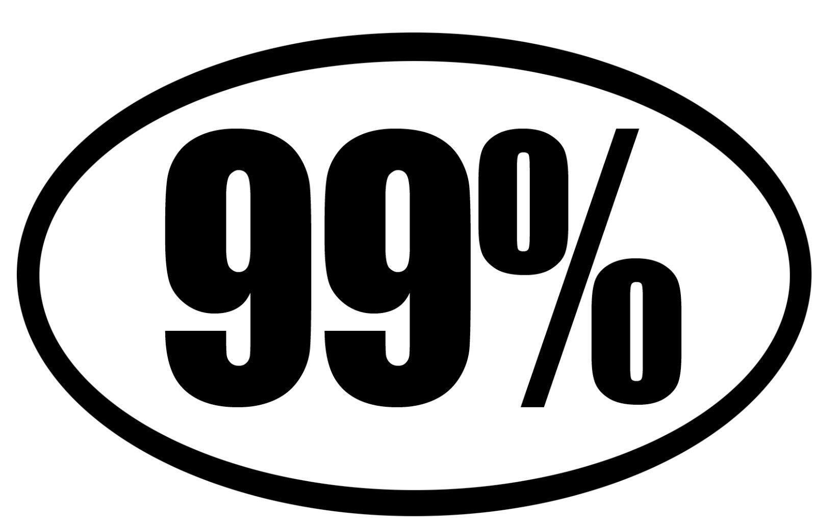 99% oval Sticker Decal 1% capitalism