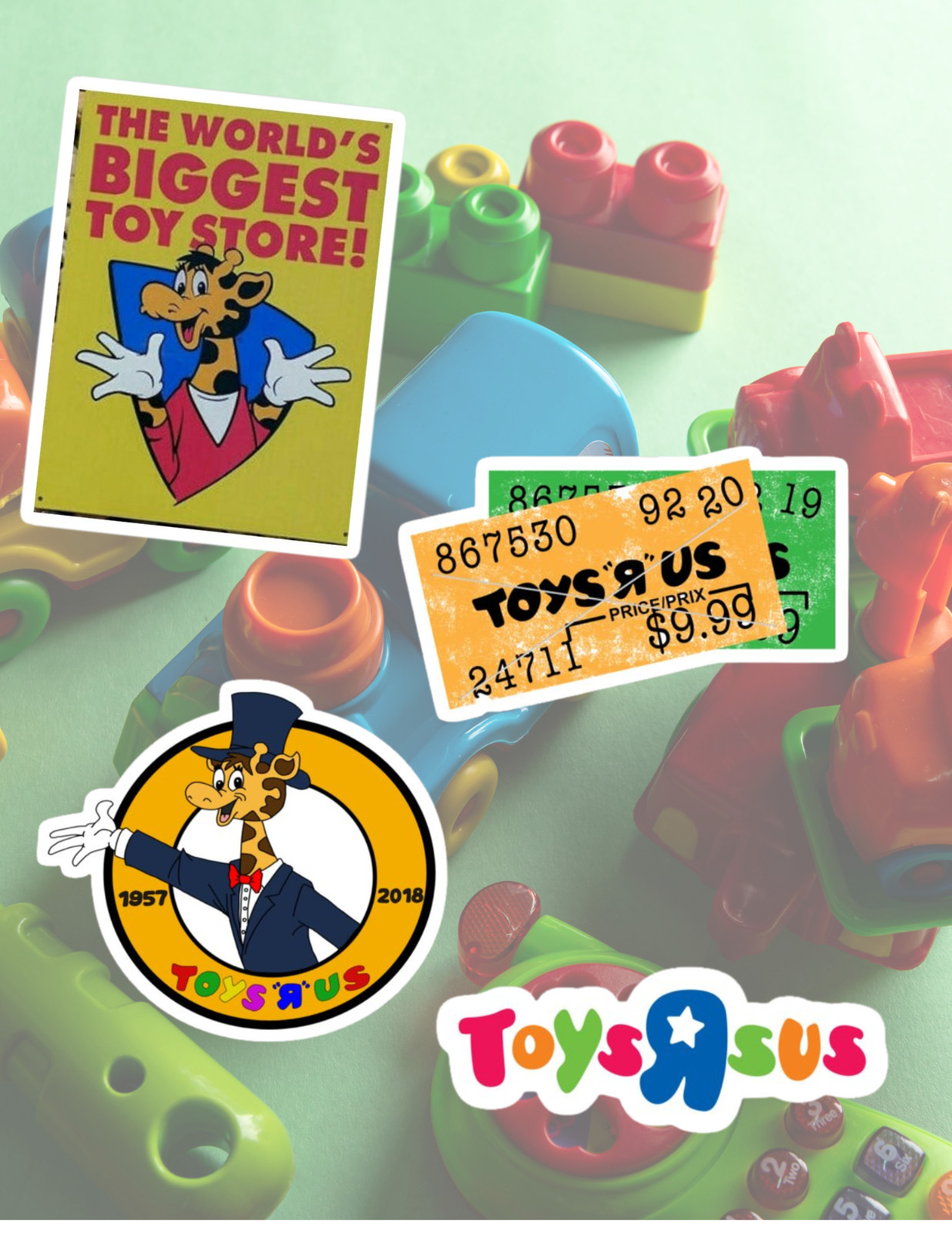 Toys R Us Retro kids Store 4pc Sticker Pack