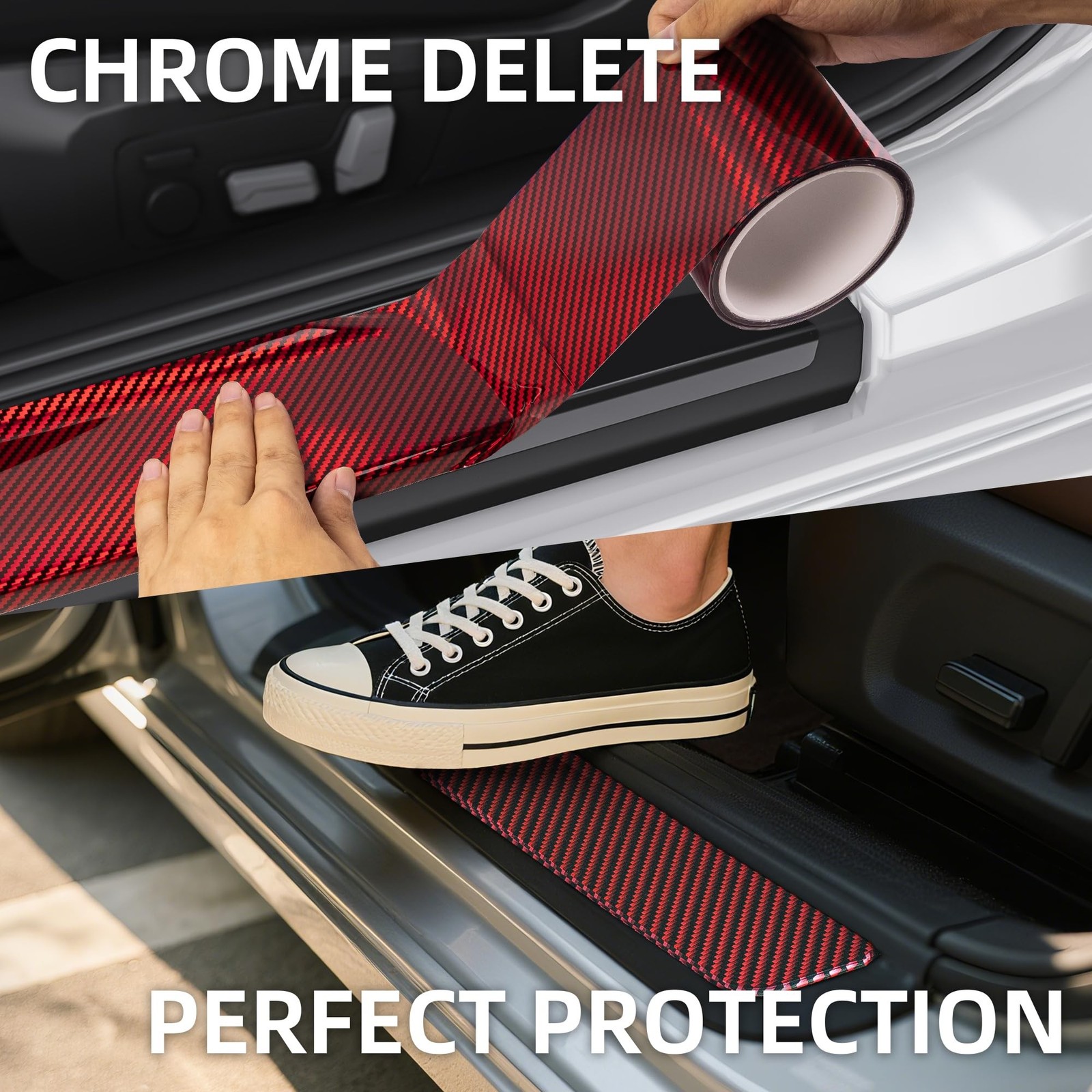 Lypumso 2D Carbon Fiber Vinyl Wrap, 2 Inch x 20ft Universal DIY Chrome Delete…