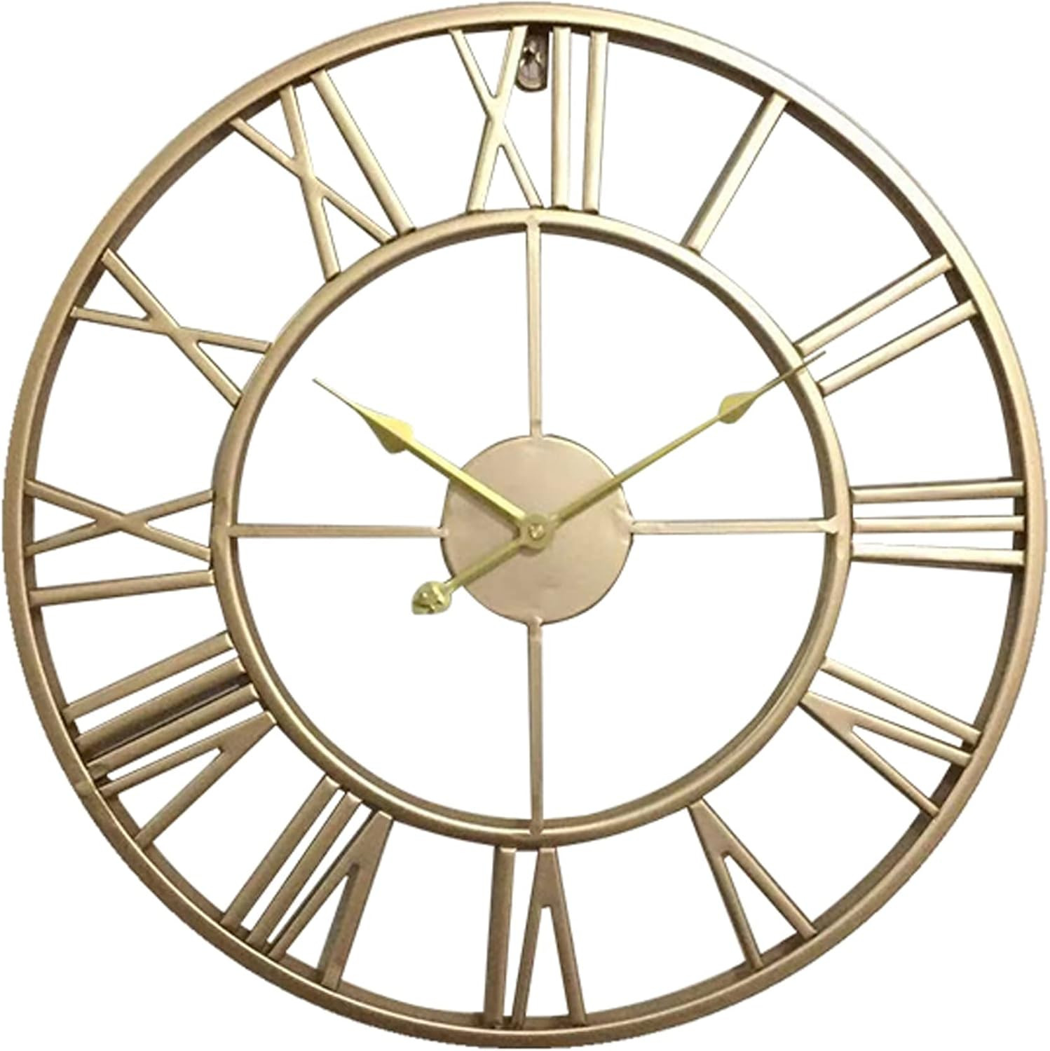 24 Inch Large Home Decor Wall Clock for Living Room Non Ticking Iron Art Clocks