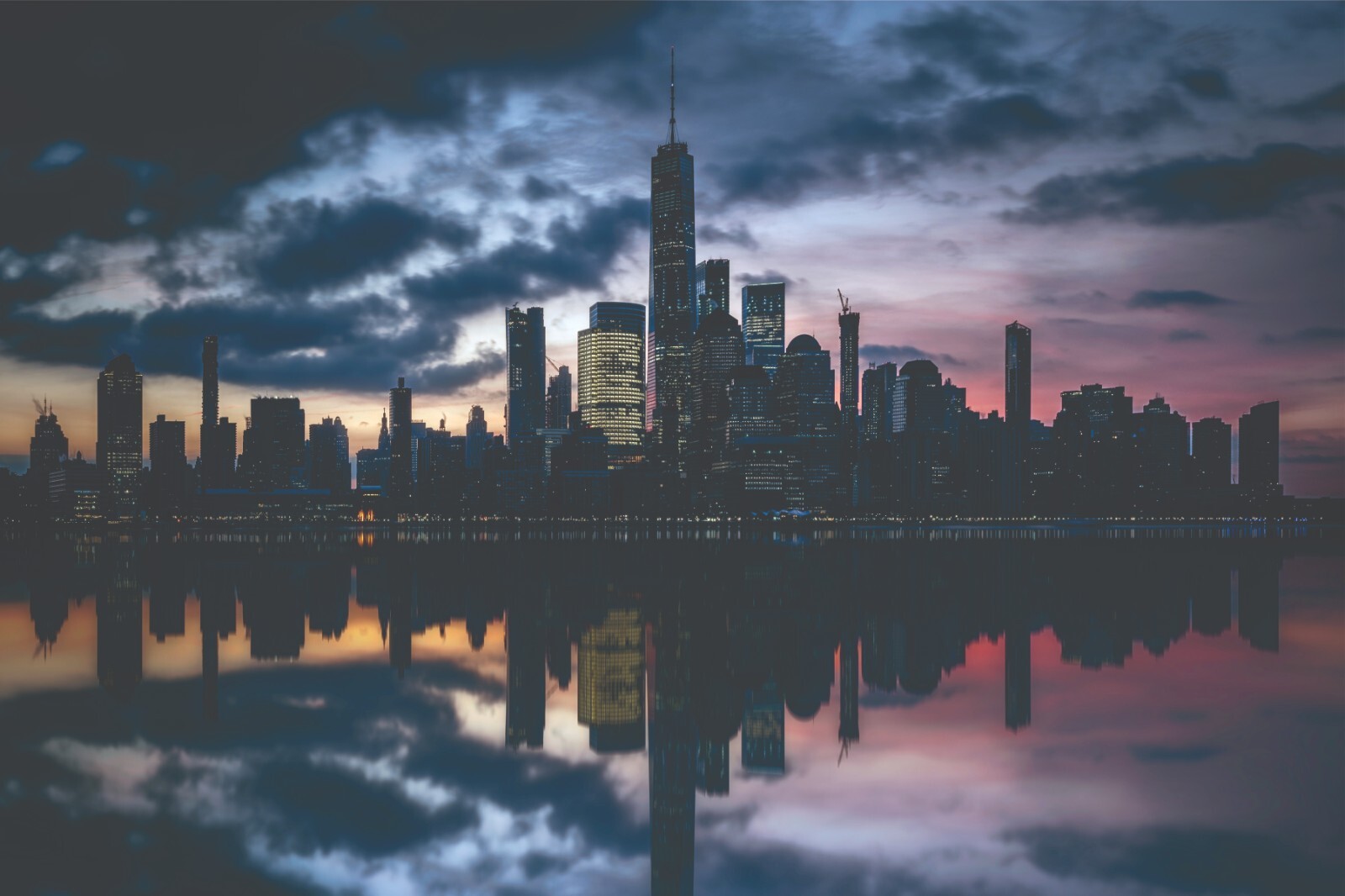 MANHATTAN HUDSON RIVER PRINT/POSTER SATIN PHOTO PAPER OR STRETCHED CANVAS T495