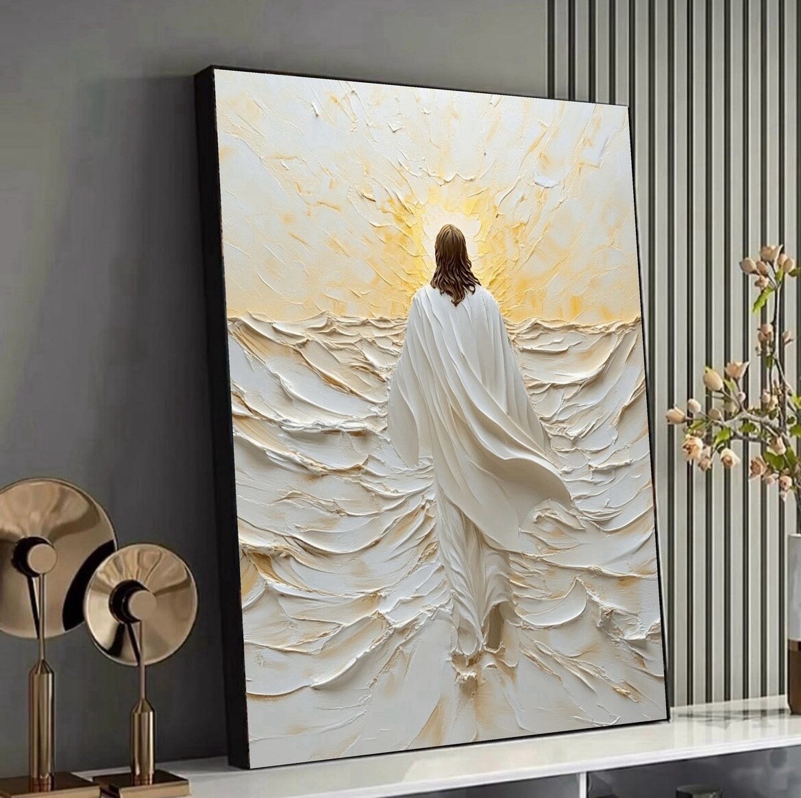 Jesus Walking On Water Canvas Wall art Print Christian Spiritual Home Wall decor