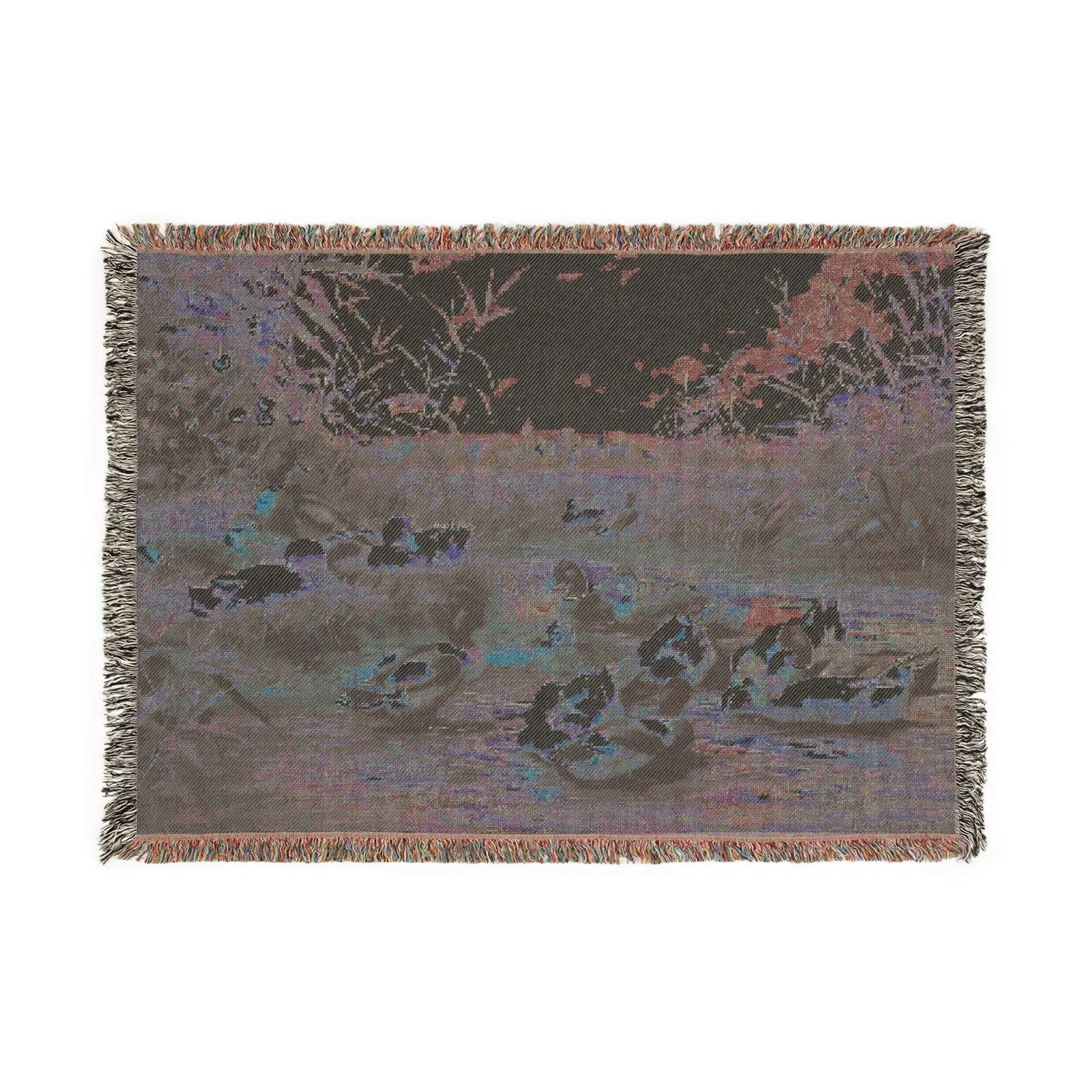mallards on mallards woven tapestry blanket [52by37]