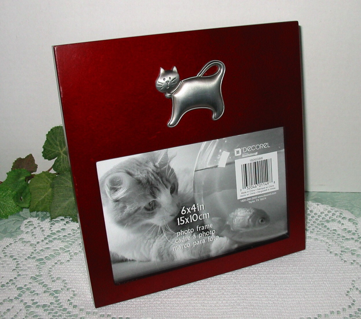 Decoral Kitten Cat Photo Frame 6×4 ~ Wood & Pewter – GUC