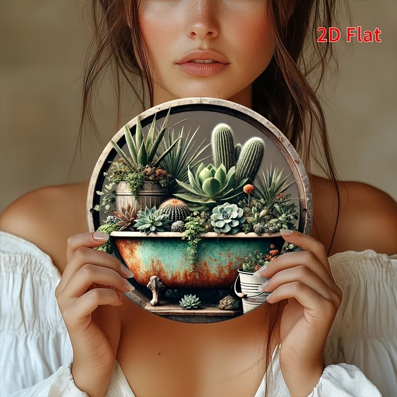[2D Flat] 1pc Tin Metal Signs 8 X 8 Inches (20 X 20 Cm) Vintage Round Metal Alum