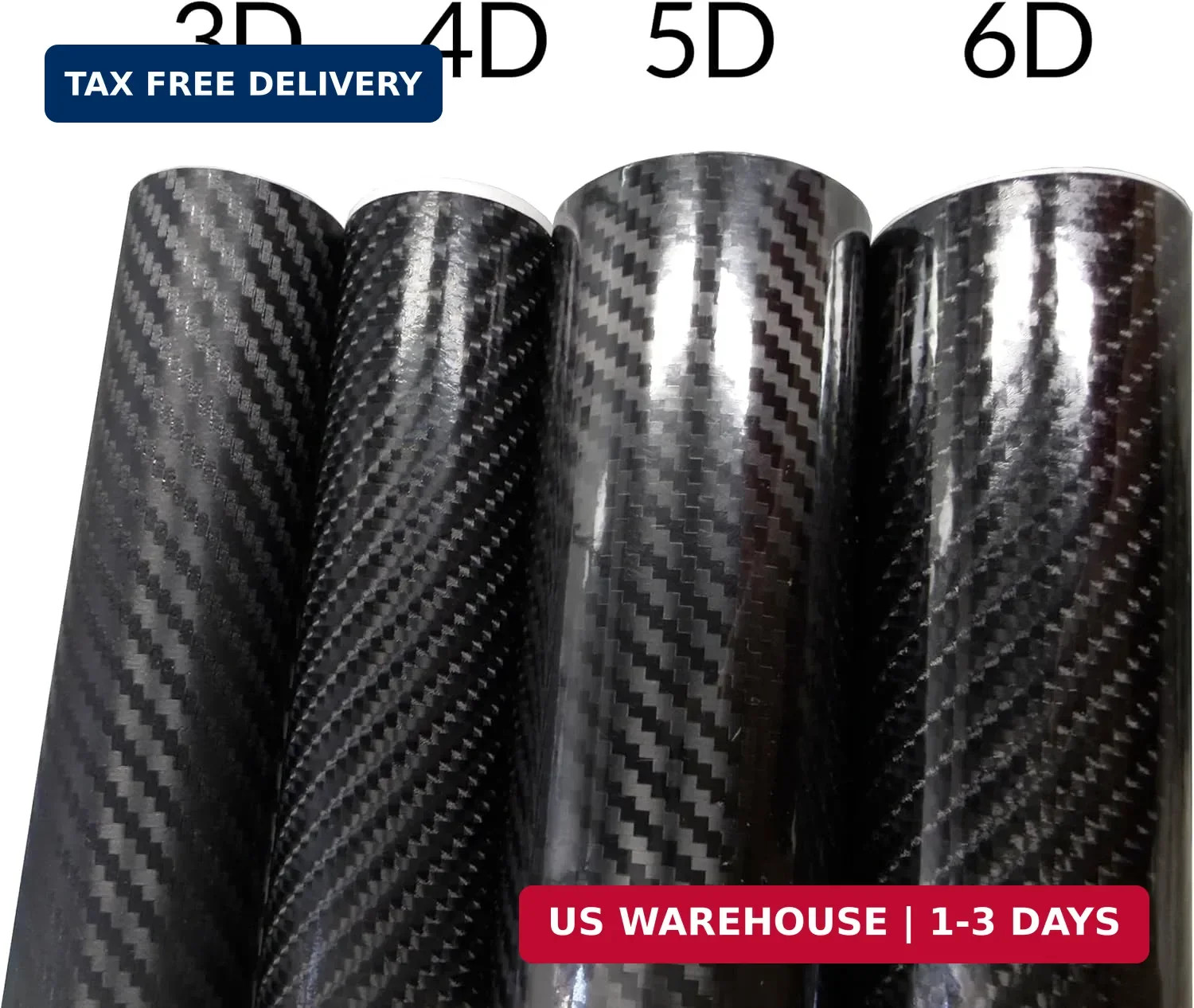 LZLRUN 6D High Gloss Black Carbon Fiber Vinyl Wrap Roll with Air Release – Outdo