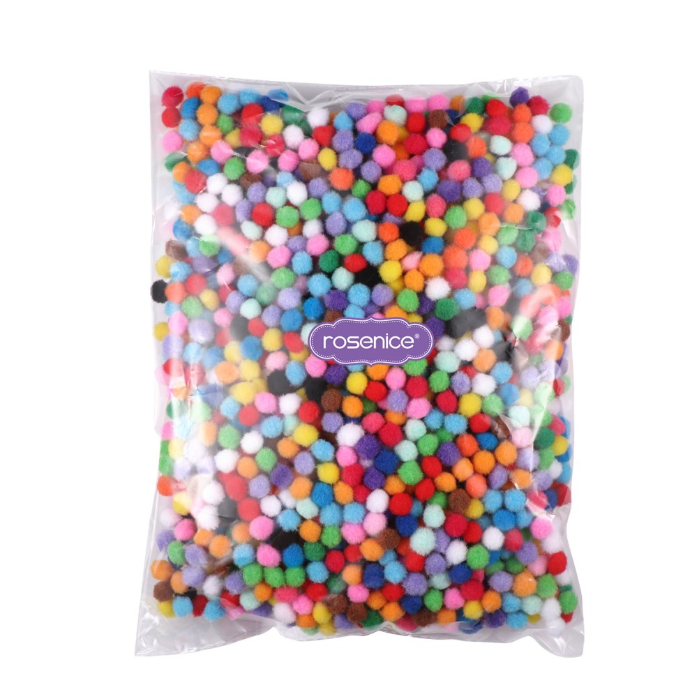2000Pcs Assorted Color Fluffy Pom Balls for DIY Bag Charms and Decorations