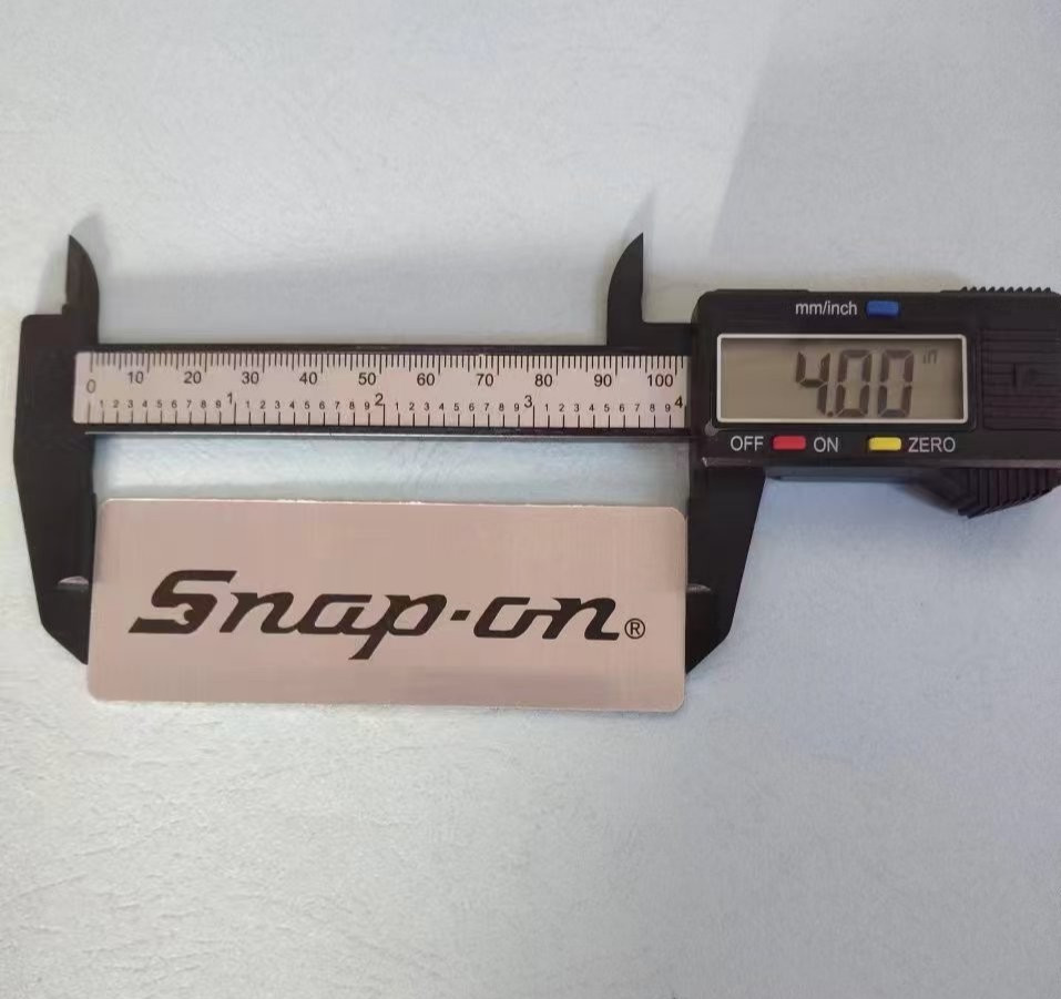 4 inch SNAP-ON TOOLBOX LOGO Vise Badges Aluminum Emblem Adhesive Decal Sticker