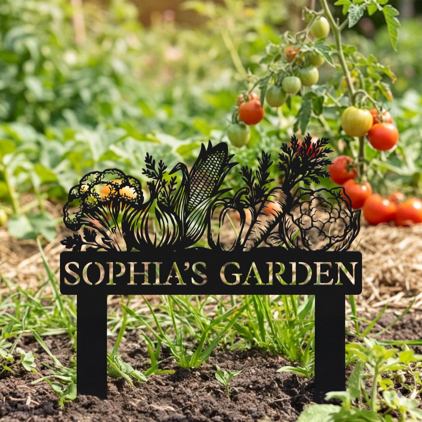 Vegetable Garden Stake Personalized Custom Name Veggie Patch Decor Gift