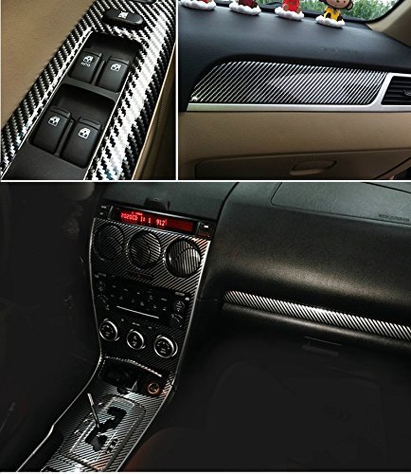 DIYAH 5D High Gloss Black Carbon Fiber Vinyl Bubble Free Air Release Car Wrap…