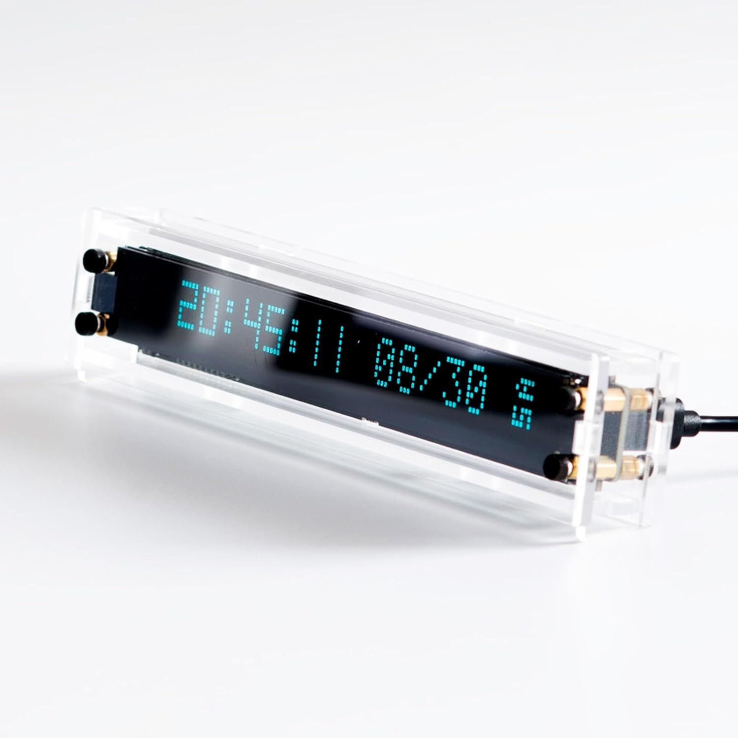 Retro Desk Clock for Office – Nixie Tube Style Digital Clock, VFD Tube Glow Disp