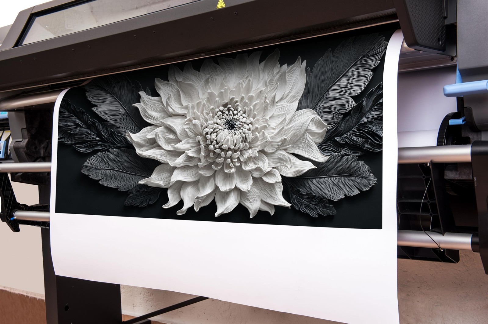 CIRABKY Extra Large Wall Art for Living Room Black and White Flower Wall Deco…