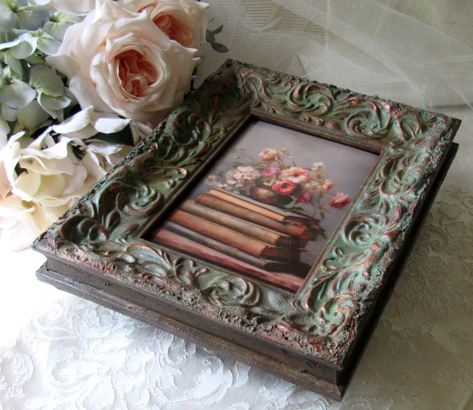 Copper Patina,Baroque,Ornate Frame,5×7,Weathered Copper,Gothic,Victorian,Events