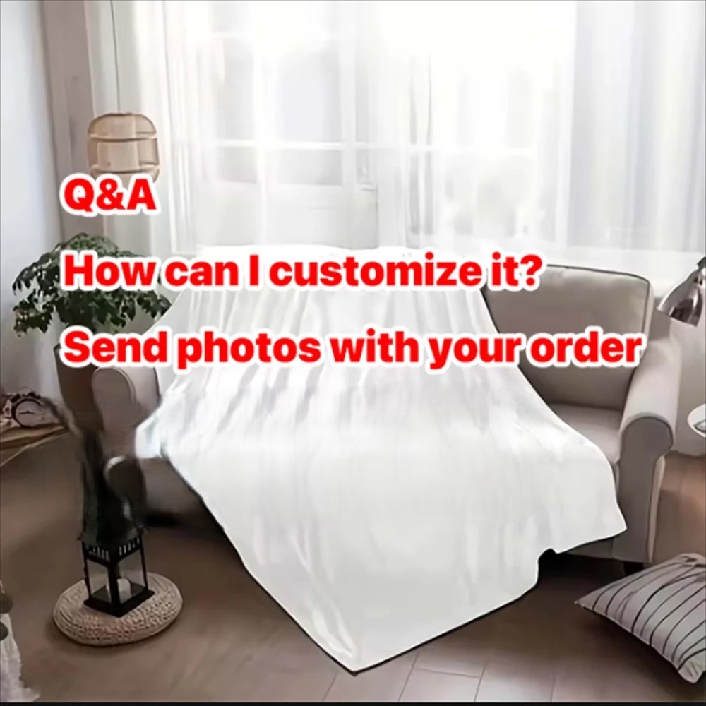 Custom Photo Blanket Print Logo Picture Soft Throw Fan Gift Wall Poster Decor