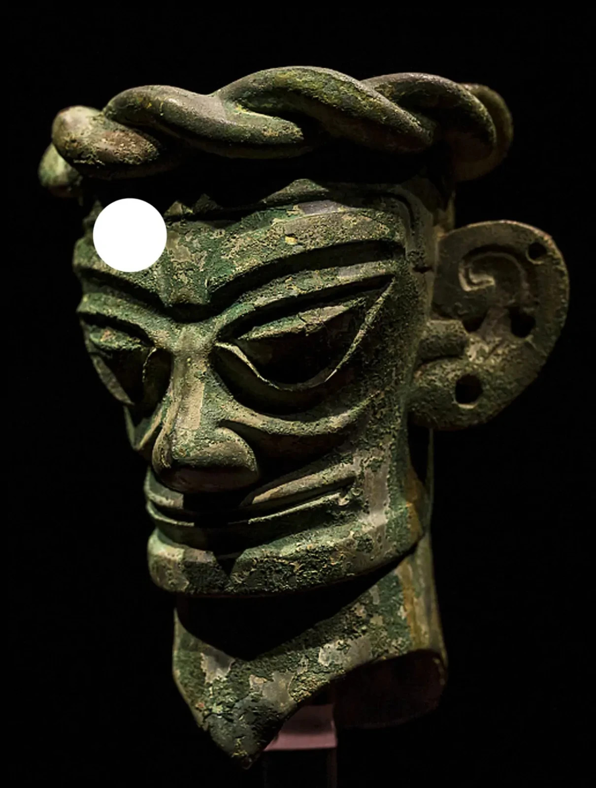 Sanxingdui Ancient Shu Giant Bronze Mask canvas prints+hand painted home Decor