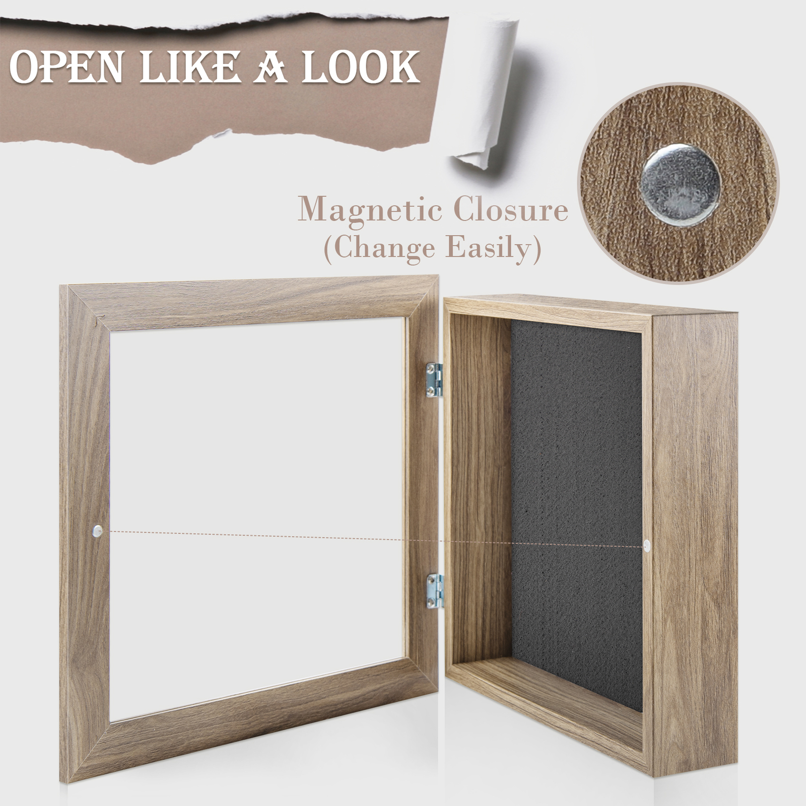 8×8 8×10.5 11×11 11×14 Shadow Box Frame Display Case 2″ Depth Collages Mementos